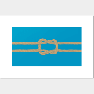 Reef knot on rope Posters and Art